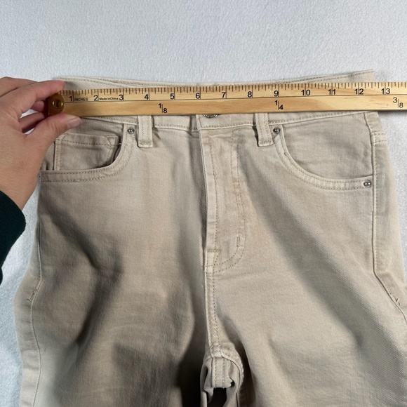 MNG Jeans Womens 2 Ivory Sienna Flare Mid Rise Raw Hem - Picture 8 of 14